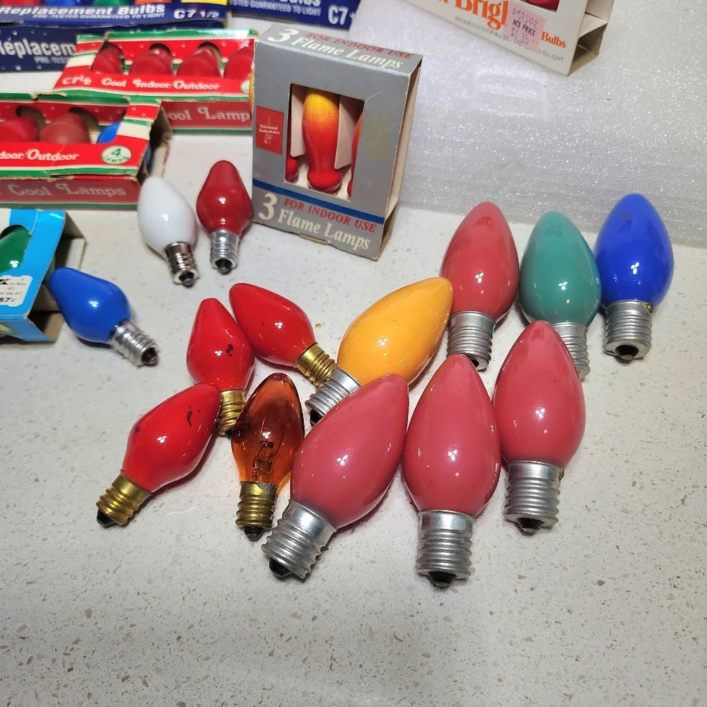 Vintage Christmas Light Bulbs Set Of 45 Replacement Bulbs